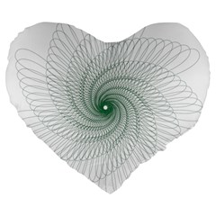 Spirograph Pattern Large 19  Premium Flano Heart Shape Cushions