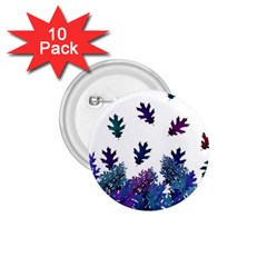 Blue Purple Leaves 1 75  Buttons (10 Pack) by LoolyElzayat