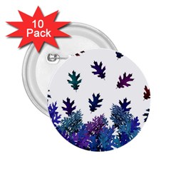 Blue Purple Leaves 2 25  Buttons (10 Pack)  by LoolyElzayat