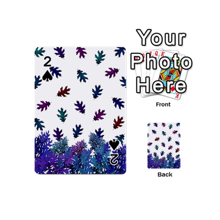 Blue Purple Leaves Playing Cards 54 (Mini)