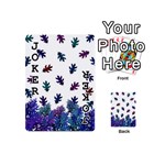 Blue Purple Leaves Playing Cards 54 (Mini) Front - Joker1