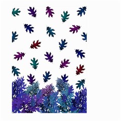 Blue Purple Leaves Large Garden Flag (two Sides) by LoolyElzayat