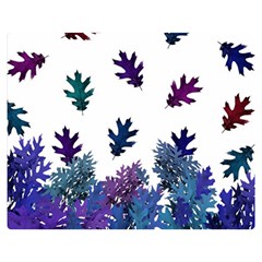 Blue Purple Leaves Double Sided Flano Blanket (medium)  by LoolyElzayat