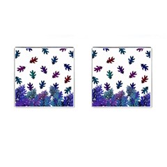 Blue Purple Leaves Cufflinks (square) by LoolyElzayat