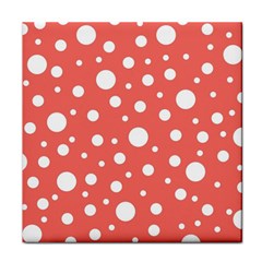 Polka Dot On Living Coral Face Towel