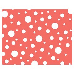 Polka Dot On Living Coral Double Sided Flano Blanket (medium)  by LoolyElzayat
