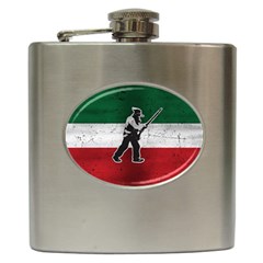 Flag Patriote Quebec Patriot Red Green White Grunge Vieux Patriot Henri Julien Hip Flask (6 Oz) by Quebec