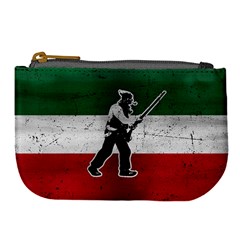 Flag Patriote Quebec Patriot Red Green White Grunge Vieux Patriot Henri Julien Large Coin Purse by Quebec