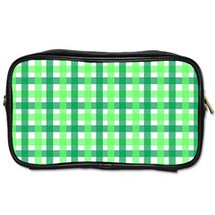 Sweet Pea Green Gingham Toiletries Bag (two Sides) by WensdaiAmbrose