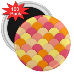 Scallop Fish Scales Scalloped Rainbow 3  Magnets (100 pack)