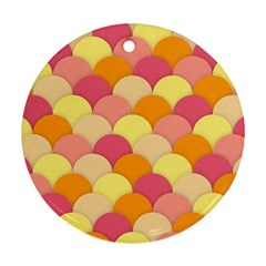 Scallop Fish Scales Scalloped Rainbow Round Ornament (Two Sides)