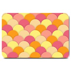 Scallop Fish Scales Scalloped Rainbow Large Doormat 