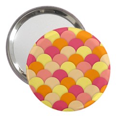 Scallop Fish Scales Scalloped Rainbow 3  Handbag Mirrors