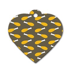 Turkey Drumstick Dog Tag Heart (one Side) by Alisyart