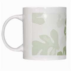 Hibiscus Green Pattern Plant White Mugs