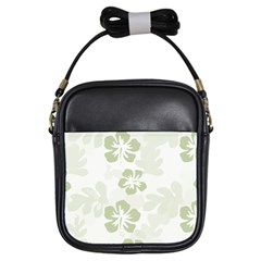 Hibiscus Green Pattern Plant Girls Sling Bag by Alisyart