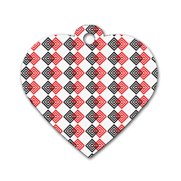 Backdrop Plaid Dog Tag Heart (Two Sides)