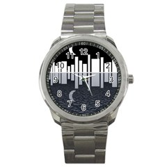 Cityscape City Waterfront Sport Metal Watch by Alisyart