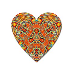 Kaleidoscope Background Mandala Heart Magnet by Alisyart