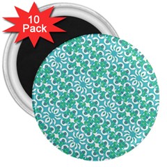 Colorful Abstract Print Pattern 3  Magnets (10 Pack) 