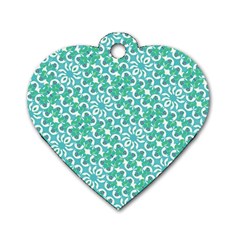 Colorful Abstract Print Pattern Dog Tag Heart (two Sides) by dflcprintsclothing