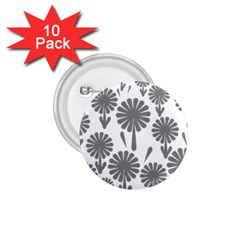 Zappwaits Flowers Black 1 75  Buttons (10 Pack)