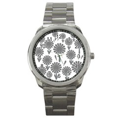 Zappwaits Flowers Black Sport Metal Watch by zappwaits