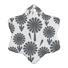 Zappwaits Flowers Black Snowflake Ornament (two Sides) by zappwaits