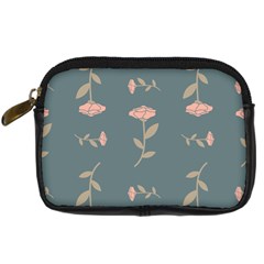 Florets In Grey Digital Camera Leather Case by WensdaiAmbrose