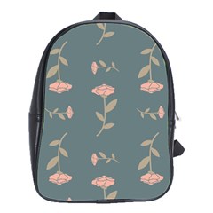 Florets In Grey School Bag (large) by WensdaiAmbrose