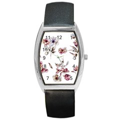 Purple Flowers Bring Cold Showers Barrel Style Metal Watch by WensdaiAmbrose