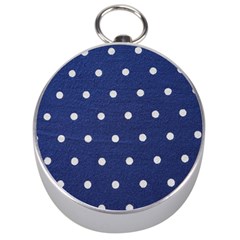 Navy Polka Dot Silver Compasses by WensdaiAmbrose