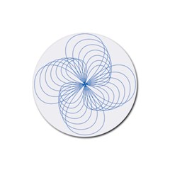 Spirograph Pattern Drawing Rubber Coaster (round)  by Alisyart