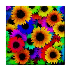 Sunflower Colorful Tile Coasters by Mariart