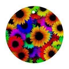 Sunflower Colorful Ornament (round)