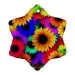 Sunflower Colorful Snowflake Ornament (Two Sides) Front