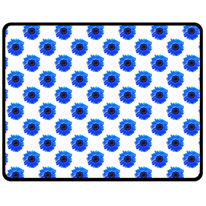 Sunflower Digital Paper Blue Fleece Blanket (Medium) 