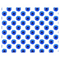 Sunflower Digital Paper Blue Double Sided Flano Blanket (medium) 