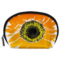 Sunflower Flower Yellow Orange Accessory Pouch (large)
