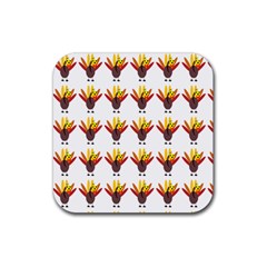 Turkey Thanksgiving Background Rubber Coaster (square) 