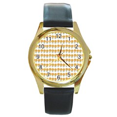 Sunflower Wrap Round Gold Metal Watch by Mariart