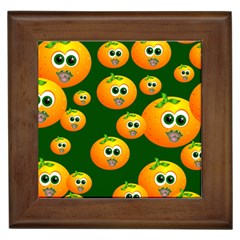 Seamless Orange Pattern Framed Tiles