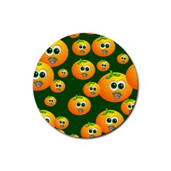 Seamless Orange Pattern Rubber Coaster (round) 