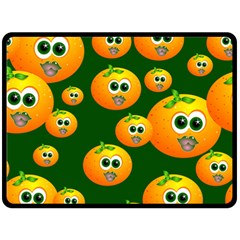 Seamless Orange Pattern Fleece Blanket (large) 
