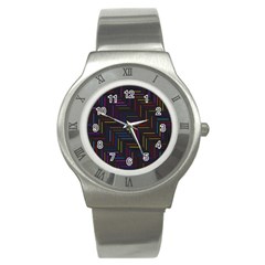 Lines Line Background Stainless Steel Watch by Alisyart