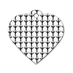 Strongman Background Gym Dog Tag Heart (one Side)