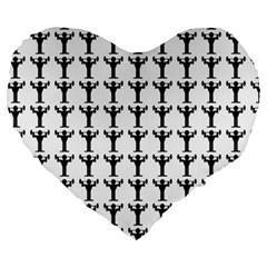 Strongman Background Gym Large 19  Premium Flano Heart Shape Cushions