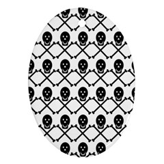 Skull Crossbones Pirate Backdrop Oval Ornament (Two Sides)