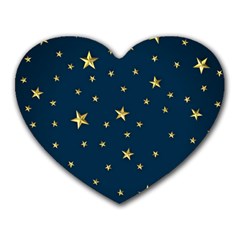 Stars Night Sky Background Space Heart Mousepads