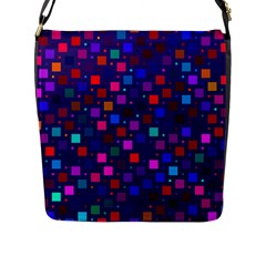 Squares Square Background Abstract Flap Closure Messenger Bag (l)